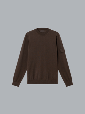 LIGHT PURE RWS WOOL_S.I. GHOST CREW NECK DARK BROWN