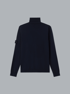 LIGHT PURE RWS WOOL_S.I. GHOST T-NECK NAVY BLUE