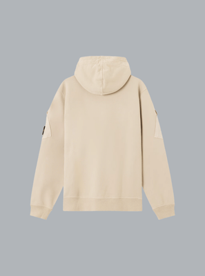 BRUSHED ORGANIC COTTON FLEECE HOODIE SWEATER DESERT