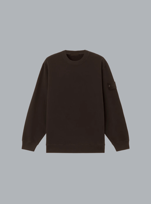 95% ORGANIC COTTON / 5% ELASTANE FLEECE SWEATSHIRT DARK BROWN
