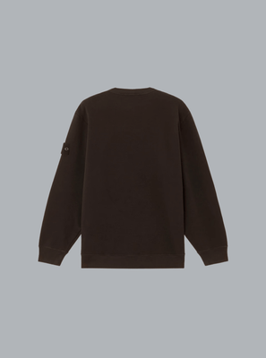 95% ORGANIC COTTON / 5% ELASTANE FLEECE SWEATSHIRT DARK BROWN