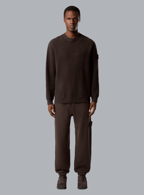 95% ORGANIC COTTON / 5% ELASTANE FLEECE SWEATSHIRT DARK BROWN