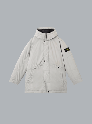 MICRO TWILL LONG PARKA PEARL GREY