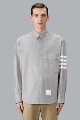 4 BAR DOUBLE NEEDLE CONTRAST STITCH FLANNEL SHIRT