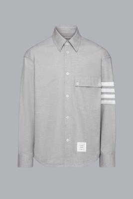 4 BAR DOUBLE NEEDLE CONTRAST STITCH FLANNEL SHIRT