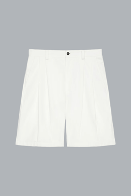 DOUBLE PLEAT BERMUDA SHORTS OFF-WHITE