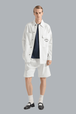 DOUBLE PLEAT BERMUDA SHORTS OFF-WHITE