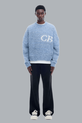 BOUCLE LOGO CREWNECK BLUE DESSIN