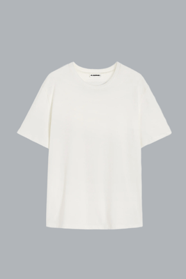 LEATHER LOGO PATCH T-SHIRT WHITE
