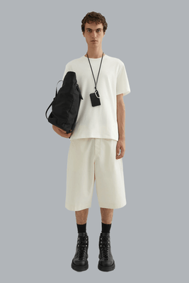 LEATHER LOGO PATCH T-SHIRT WHITE