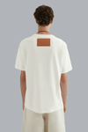 LEATHER LOGO PATCH T-SHIRT WHITE