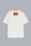 LEATHER LOGO PATCH T-SHIRT WHITE
