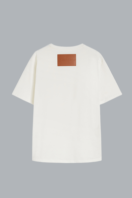 LEATHER LOGO PATCH T-SHIRT WHITE