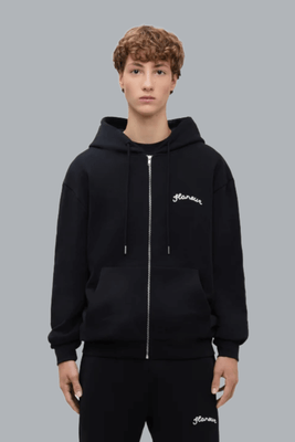 Signature Zip-Up Hoodie BLACK