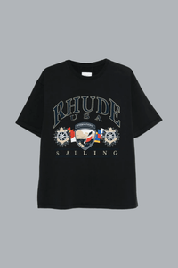 USA SAILING ICON TEE VINTAGE BLACK/ WHITE