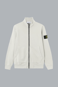 ORGANIC COTTON FLEECE ZIP UP SWEATER PEARL GREY