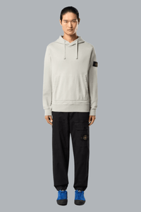 ORGANIC COTTON FLEECE HOODIE SWEATER PEARL GREY