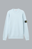RIBBED SOFT ORGANIC COTTON CREW NECK SKY BLUE