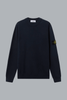 RIBBED SOFT ORGANIC COTTON CREW NECK NAVY BLUE