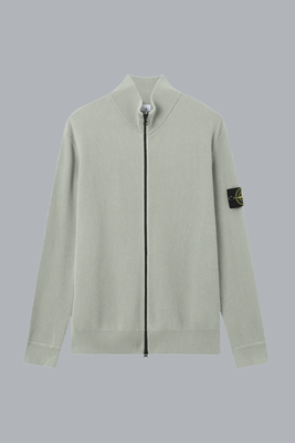 RIBBED SOFT ORGANIC COTTON CARDIGAN GREEN