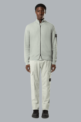 RIBBED SOFT ORGANIC COTTON CARDIGAN GREEN