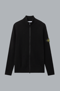 RIBBED SOFT ORGANIC COTTON CARDIGAN BLACK
