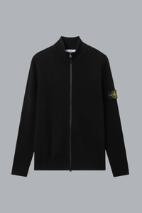 RIBBED SOFT ORGANIC COTTON CARDIGAN BLACK