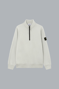 ORGANIC COTTON FLEECE ZIP UP SWEATER SAGE