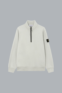 ORGANIC COTTON FLEECE ZIP UP SWEATER SAGE