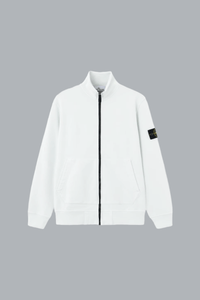 ORGANIC COTTON FLEECE ZIP UP SWEATER SKY BLUE