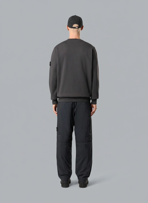 ORGANIC COTTON FLEECE SWEATSHIRT LEAD GREY