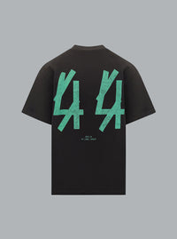 T-shirt met gastenlijstprint, zwart