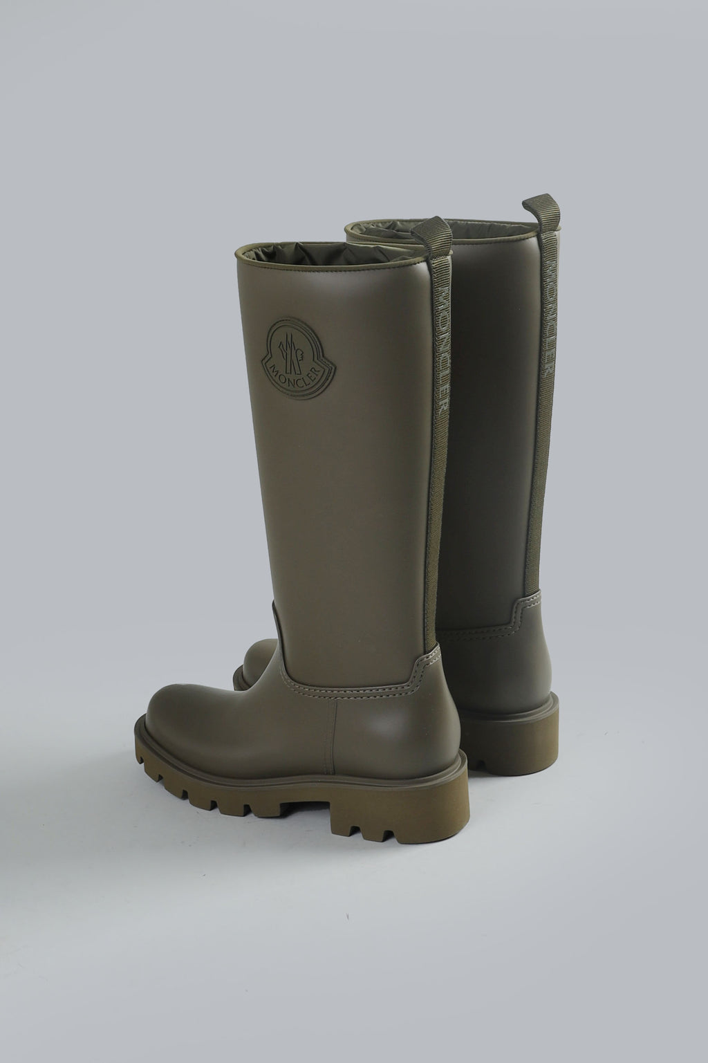 MONCLER KICKSTREAM HIGH RAIN BOOTS Army Green WOMEN SHOES