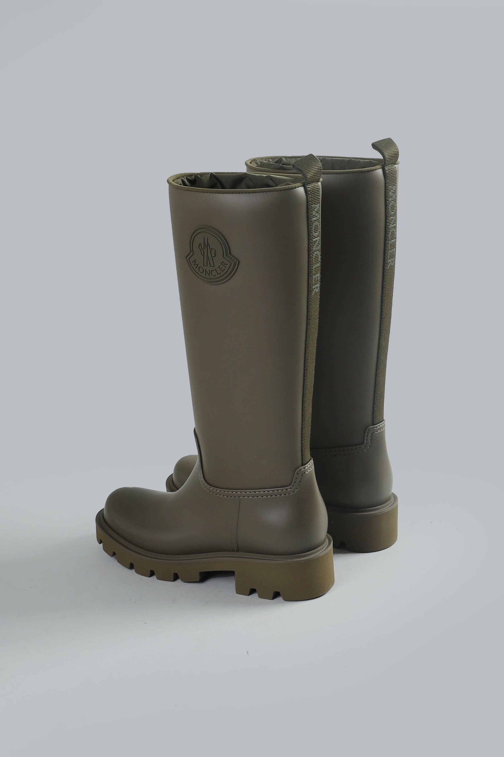 MONCLER KICKSTREAM HIGH RAIN BOOTS Army Green WOMEN SHOES