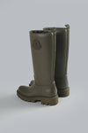 MONCLER KICKSTREAM HIGH RAIN BOOTS Army Green WOMEN SHOES