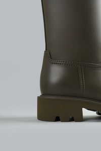 MONCLER KICKSTREAM HIGH RAIN BOOTS Army Green WOMEN SHOES