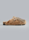 Sabot Frange Pelliccia Clogs Beige