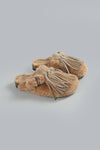 Sabot Frange Pelliccia Clogs Beige