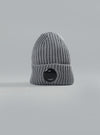 C.P. COMPANY EXTRAFINE MERINO WOOL LENS BEANIE Light Grey