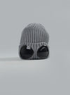 C.P. COMPANY EXTRAFINE MERINO WOOL GOGGLE BEANIE Light Grey