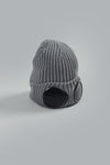C.P. COMPANY EXTRAFINE MERINO WOOL GOGGLE BEANIE Light Grey