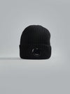C.P. COMPANY EXTRAFINE MERINO WOOL LENS BEANIE Black