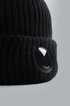 C.P. COMPANY EXTRAFINE MERINO WOOL LENS BEANIE Black