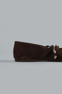 Vita Ballerina Double strap DARK BROWN