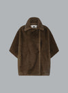 ELIN FAUX FUR CAPE COFFEE