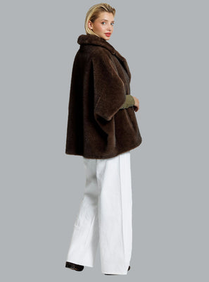 ELIN FAUX FUR CAPE COFFEE
