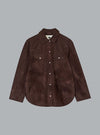 GEORGIA SUEDE OVERSHIRT DARK BROWN