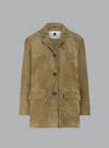 JEABY LEATHER BLAZER OLIVE