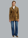 JEABY LEATHER BLAZER OLIVE
