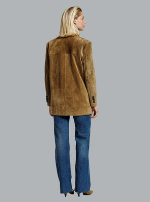 JEABY LEATHER BLAZER OLIVE